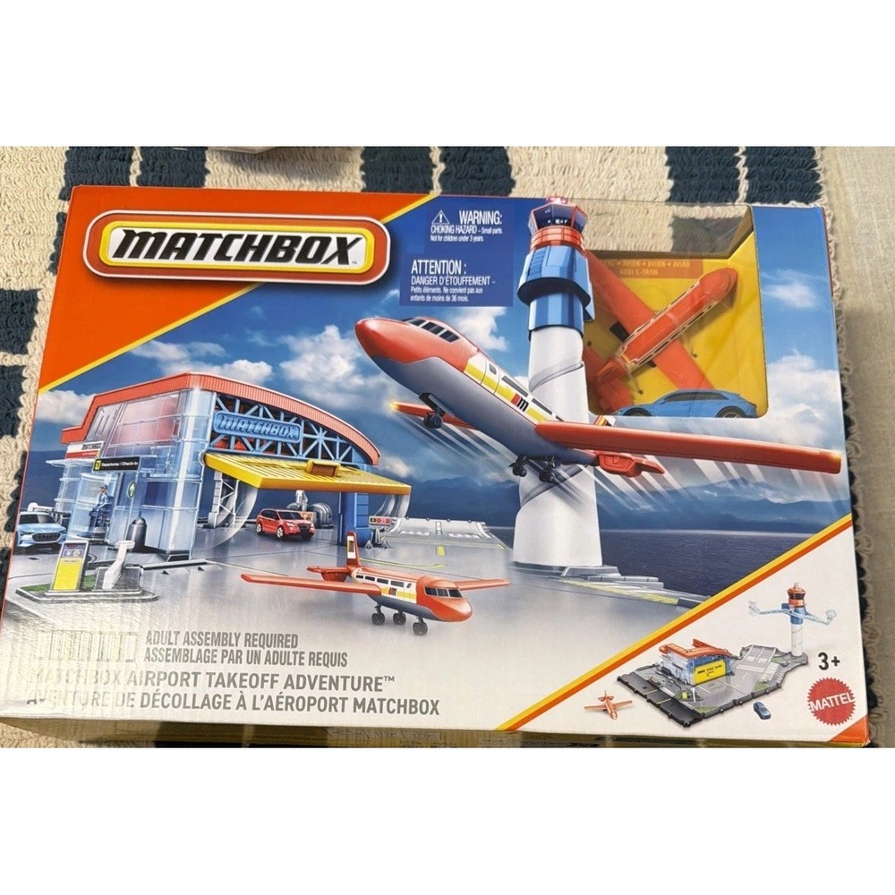 2025 Matchbox Airport Takeoff Adventure Playset Sky Busters Car & Plane New